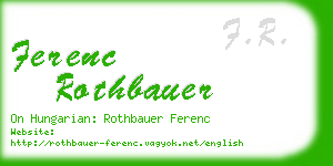 ferenc rothbauer business card